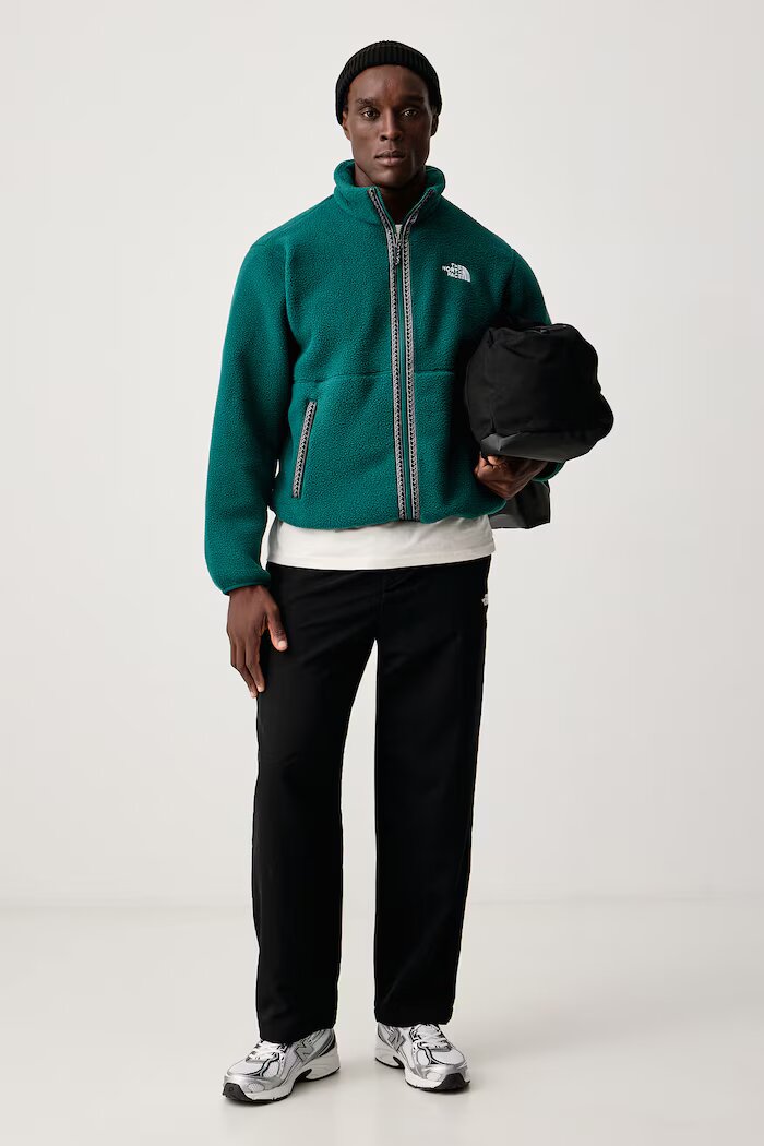 The North Face суичър с цип мъжки от полар Fleeski Fz Jacket тюркоазен NF0A88XQN4J1