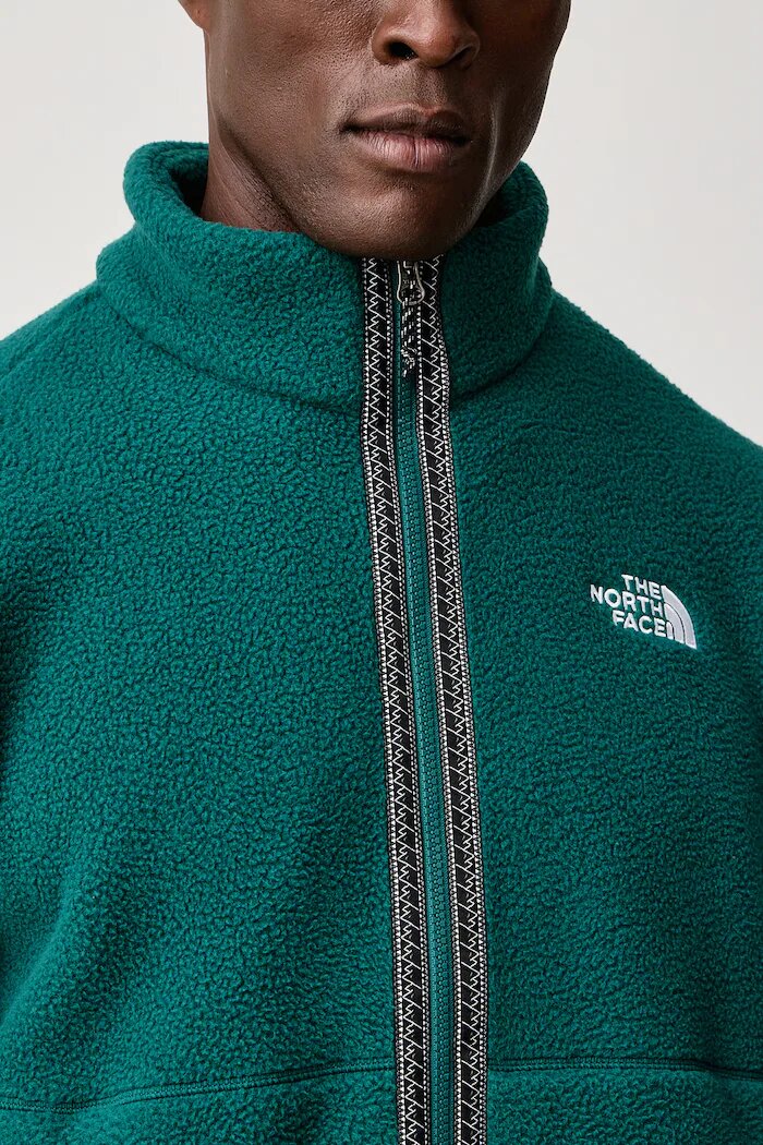 The North Face суичър с цип мъжки от полар Fleeski Fz Jacket тюркоазен NF0A88XQN4J1