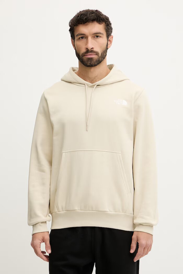 The North Face Суичър Simple Dome мъжки в бежово с качулка с изчистен дизайн NF0A89FCDOM1