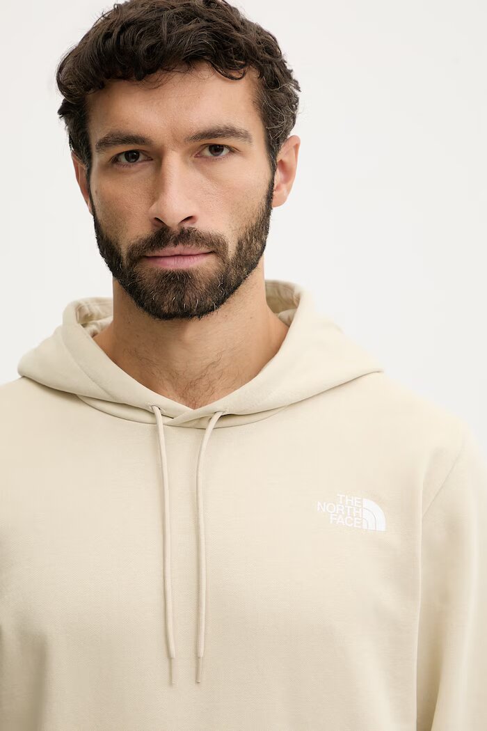 The North Face Суичър Simple Dome мъжки в бежово с качулка с изчистен дизайн NF0A89FCDOM1