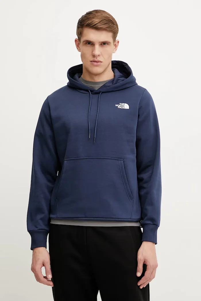 The North Face Суичър Simple Dome в тъмносиньо с качулка с принт NF0A89FC8K21