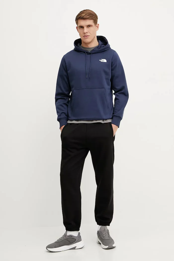 The North Face Суичър Simple Dome в тъмносиньо с качулка с принт NF0A89FC8K21