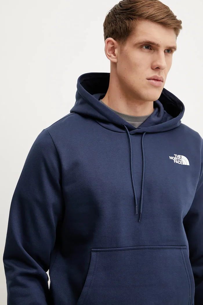 The North Face Суичър Simple Dome в тъмносиньо с качулка с принт NF0A89FC8K21