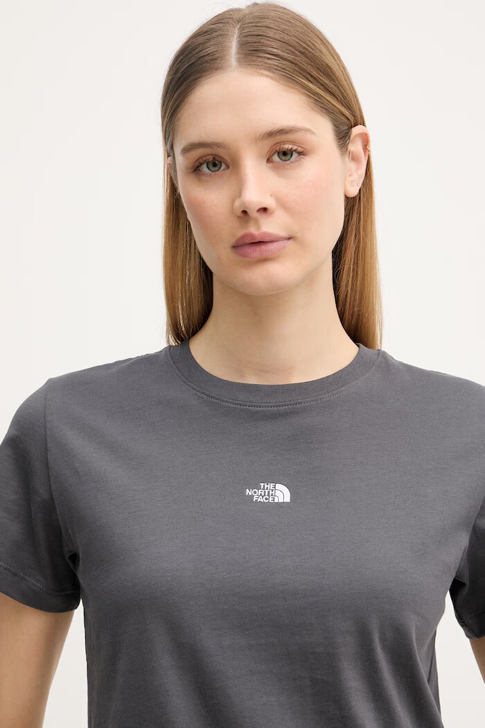 The North Face тениска basic дамска от памук Essential сива NF0A8GR1RHI1