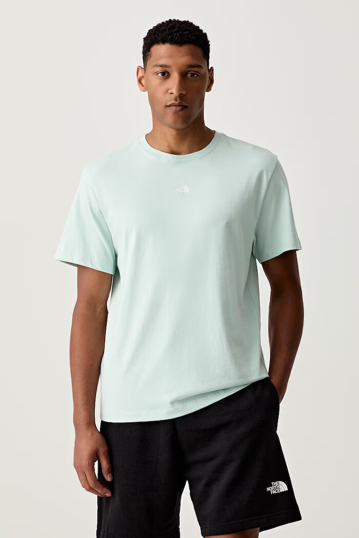 The North Face тениска basic мъжка от памук Essential Center Logo тюркоазена NF0A8GQEG701