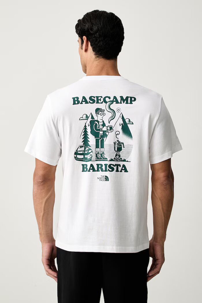 The North Face тениска мъжка от памук Basecamp бяла NF0A8JAAVD91