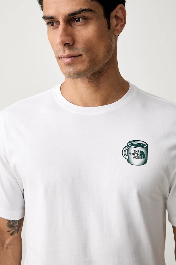 The North Face тениска мъжка от памук Basecamp бяла NF0A8JAAVD91
