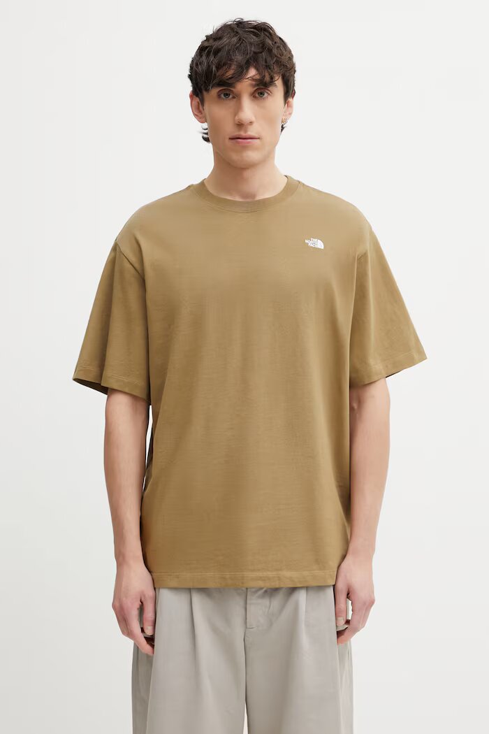 The North Face тениска мъжка от памук Essential Simple Dome зелена NF0A8EVW2EL1