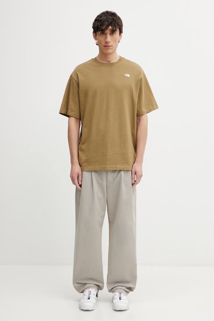 The North Face тениска мъжка от памук Essential Simple Dome зелена NF0A8EVW2EL1