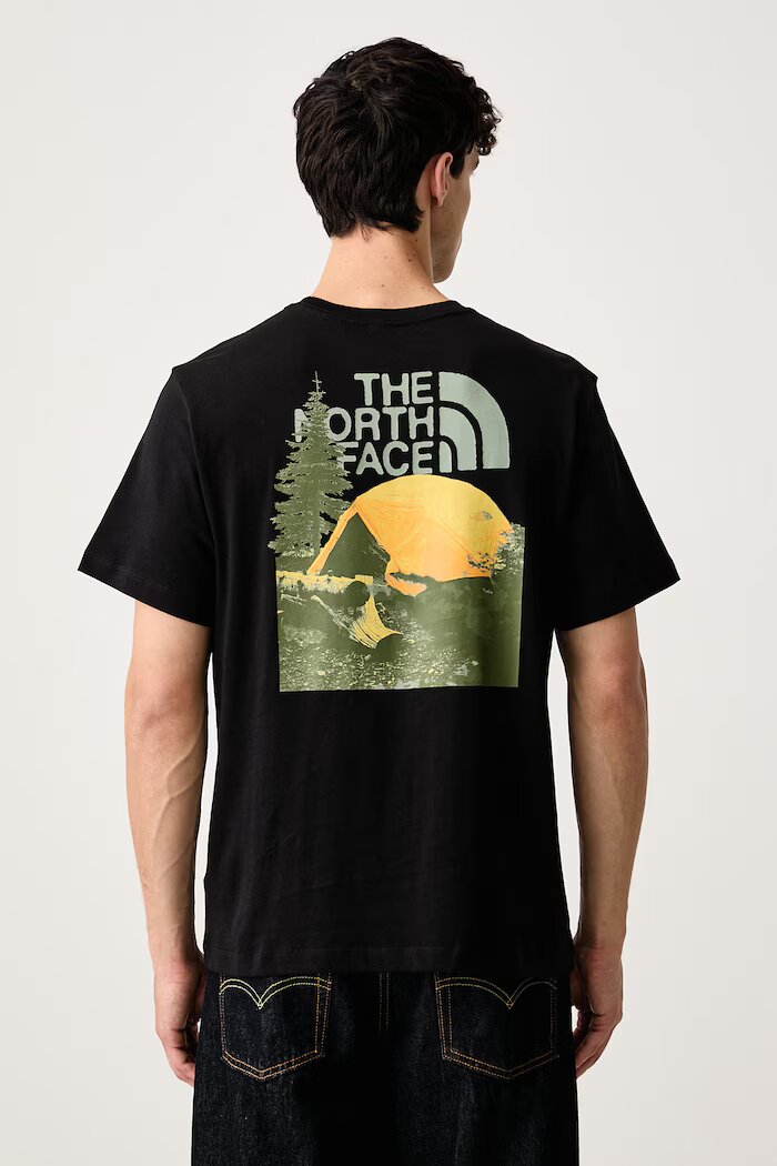 The North Face тениска мъжка от памук Pitch a tent Relaxed черна NF0A8H59JK31