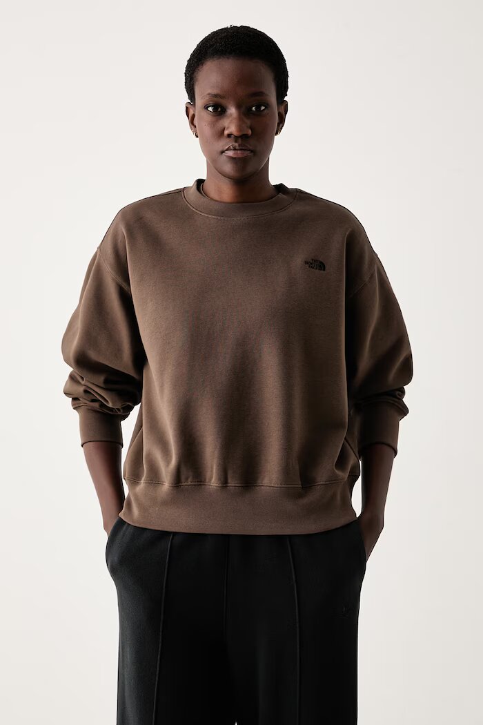 The North Face уголемен суичър дамски с памук Essential кафяв NF0A8HBY1OI1