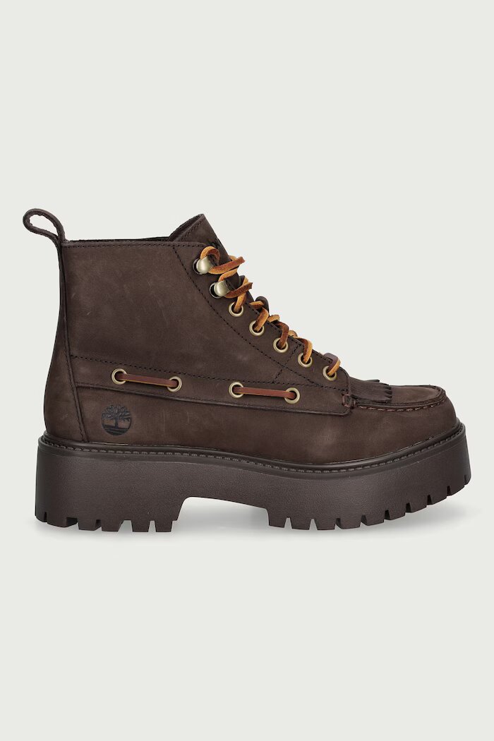 Timberland боти с платформа дамски от набук Stone Street кафяви TB0A27YZW071