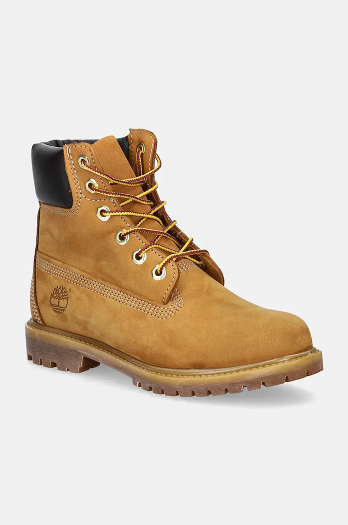 Timberland Кожени обувки Premium 6 Inch в кафяво с равна подметка с лека изолация TB1103617131