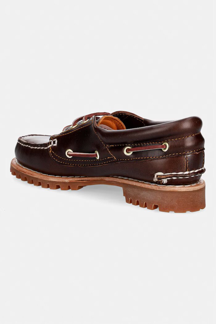 Timberland мокасини дамски от кожа кафяви TB0513042141