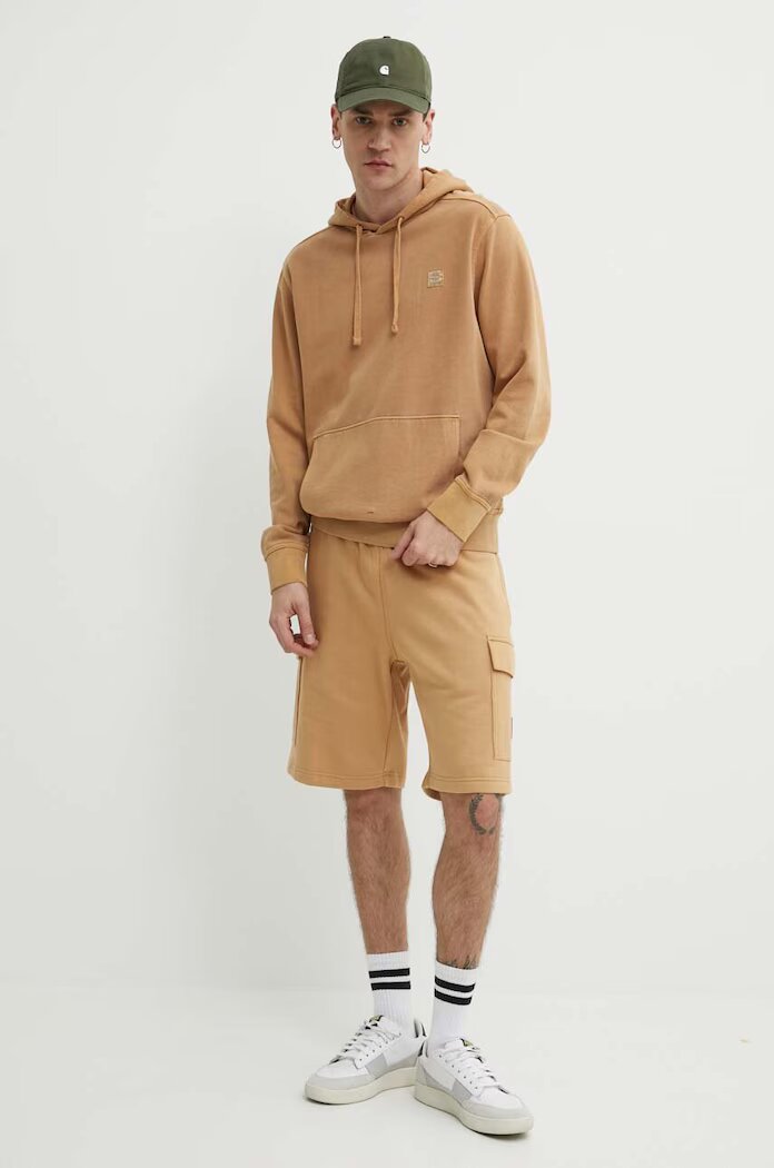 Timberland Суичър в кафяво с качулка с апликация TB0A5U9KP471