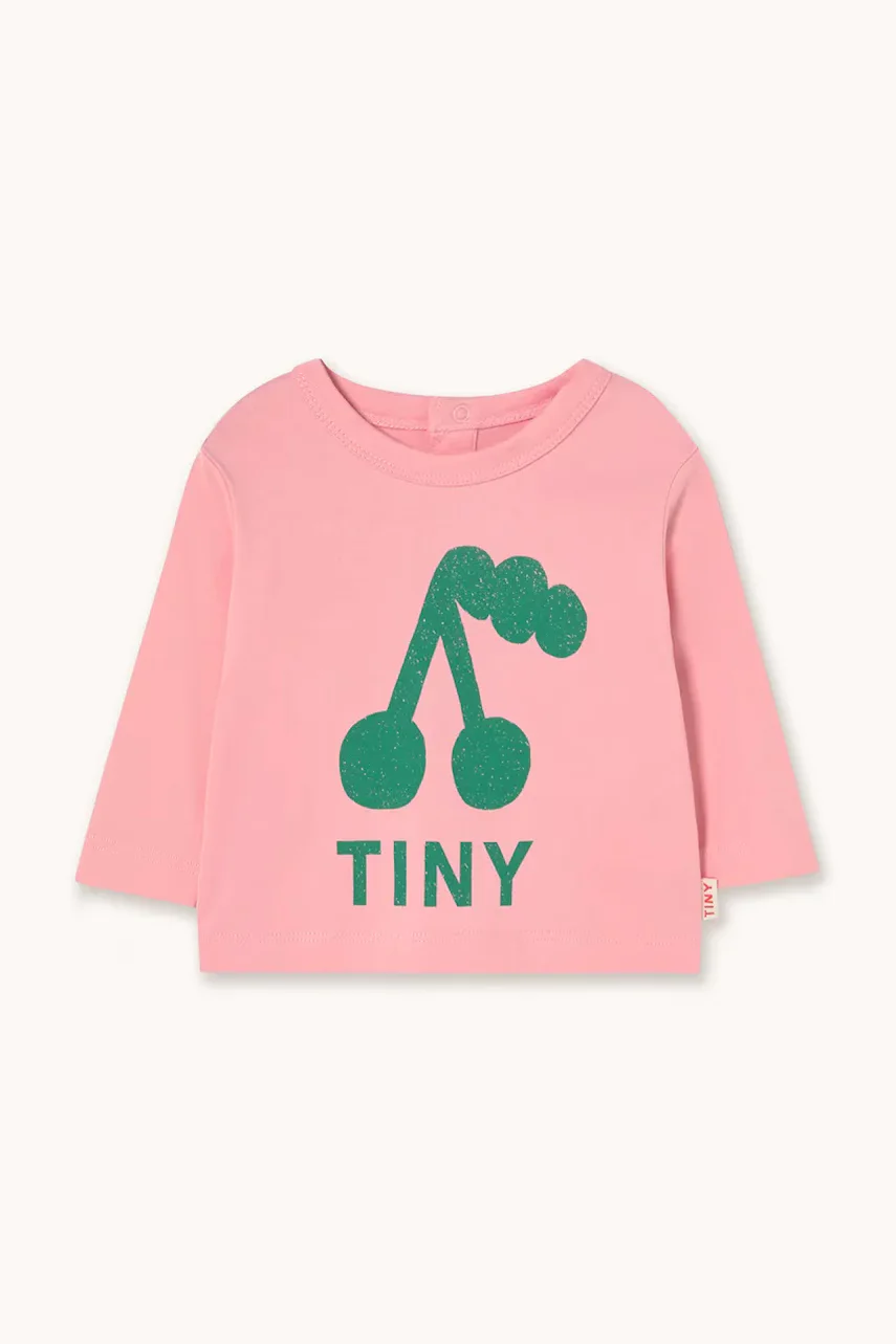 Tinycottons Бебешка памучна блуза с дълъг ръкав CHERRY GRAPHIC BABY TEE