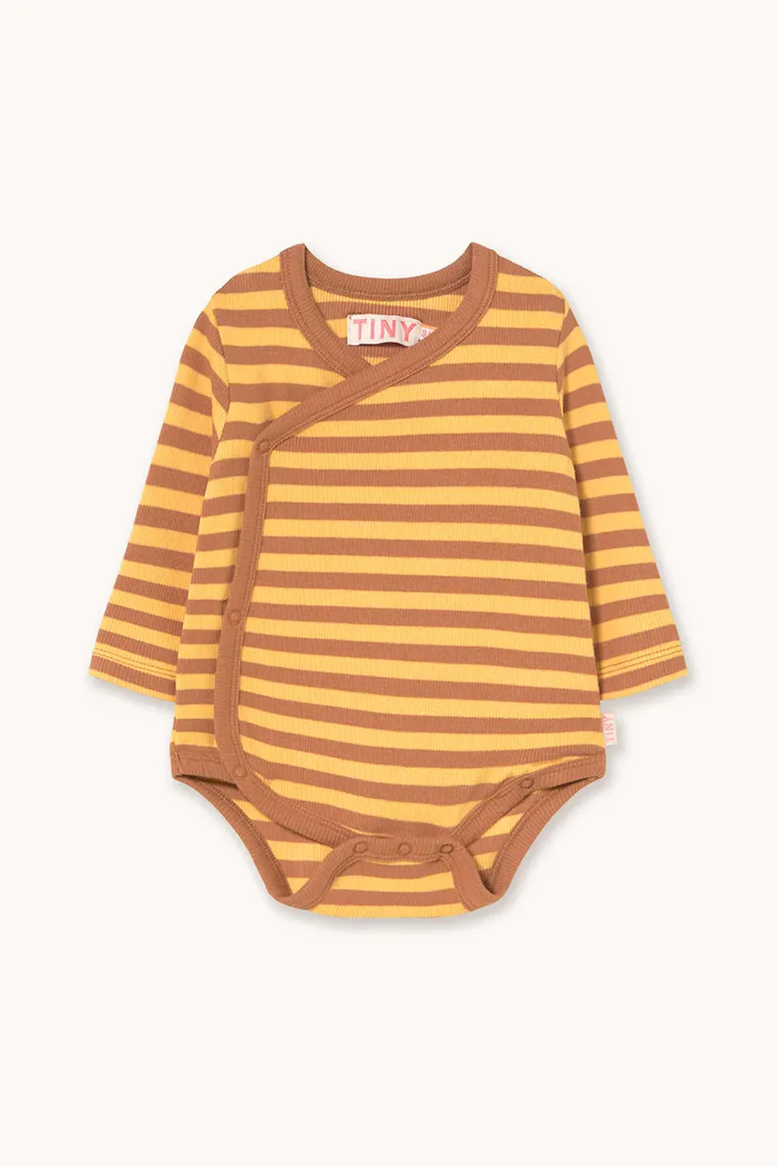 Tinycottons Бебешко боди STRIPES RIB CROSSED BODY