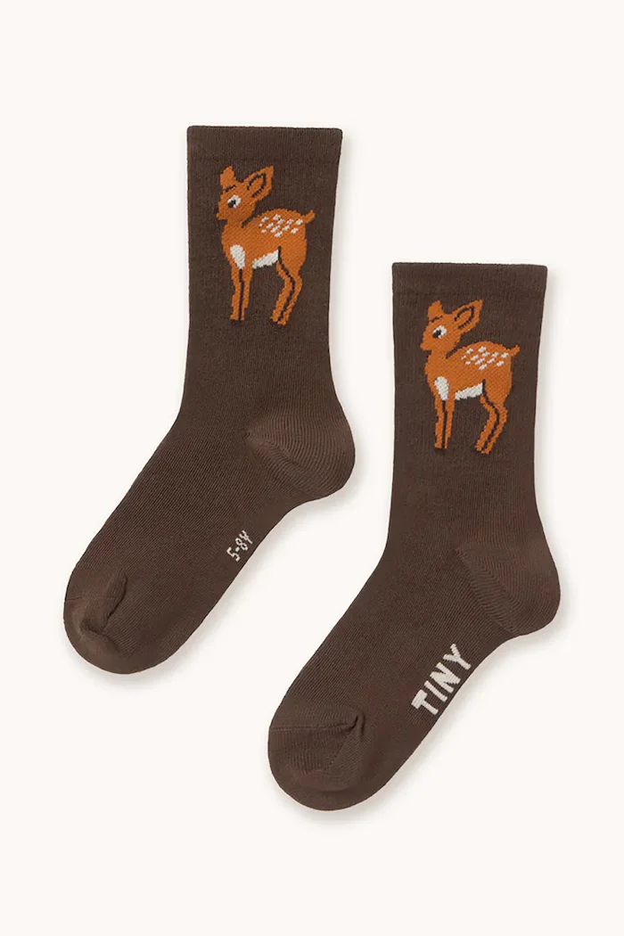 Tinycottons чорапи за деца DEER MEDIUM SOCKS кафяви AW26-397