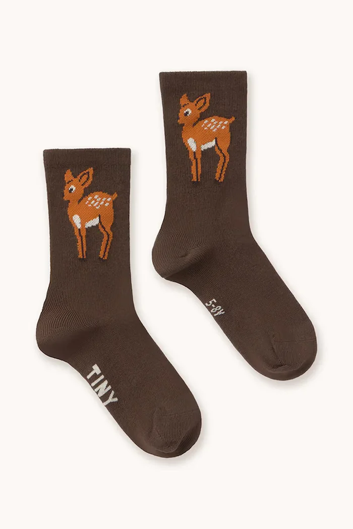 Tinycottons чорапи за деца DEER MEDIUM SOCKS кафяви AW26-397
