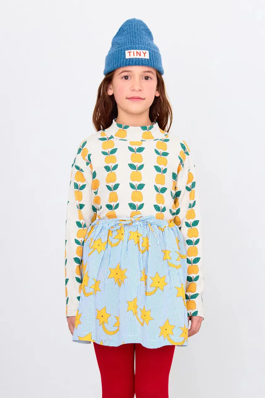 Tinycottons Детска блуза с дълги ръкави APPLES RIB MOCKNECK