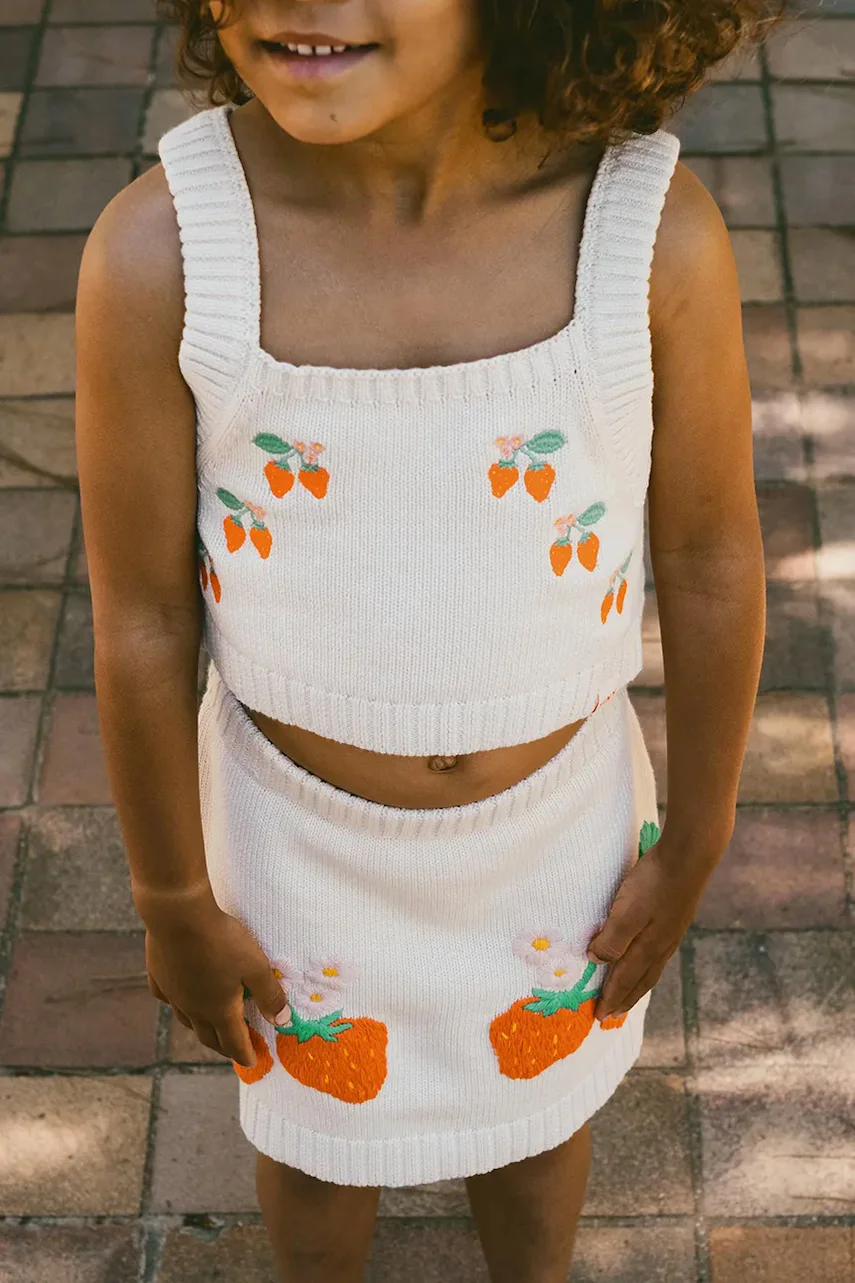 Tinycottons Детска памучна пола STRAWBERRIES SKIRT