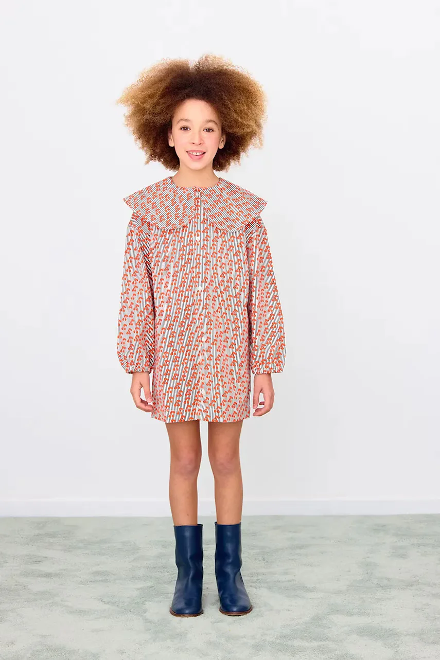 Tinycottons Детска памучна рокля CHERRIES WOVEN DRESS