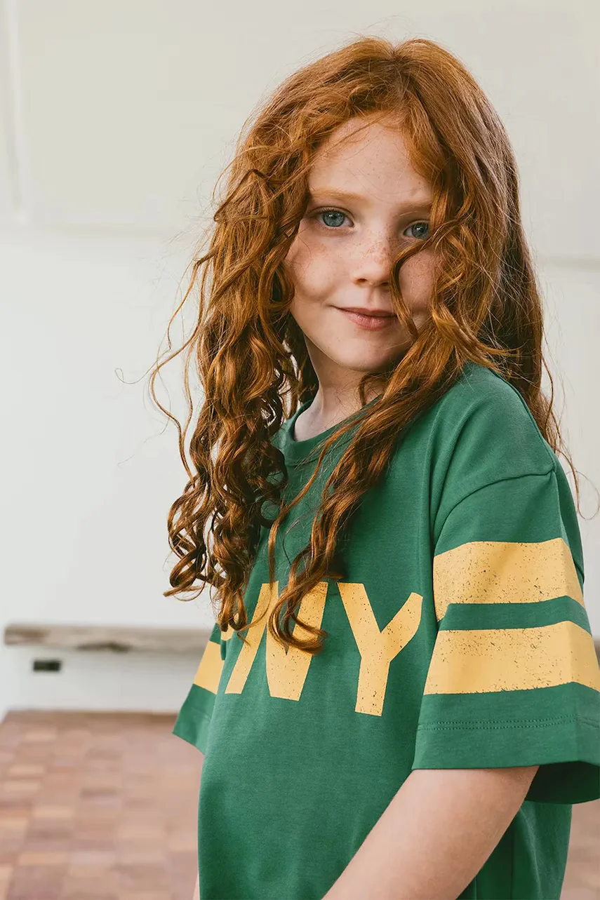 Tinycottons Детска памучна тениска STRIPES LOGO TEE