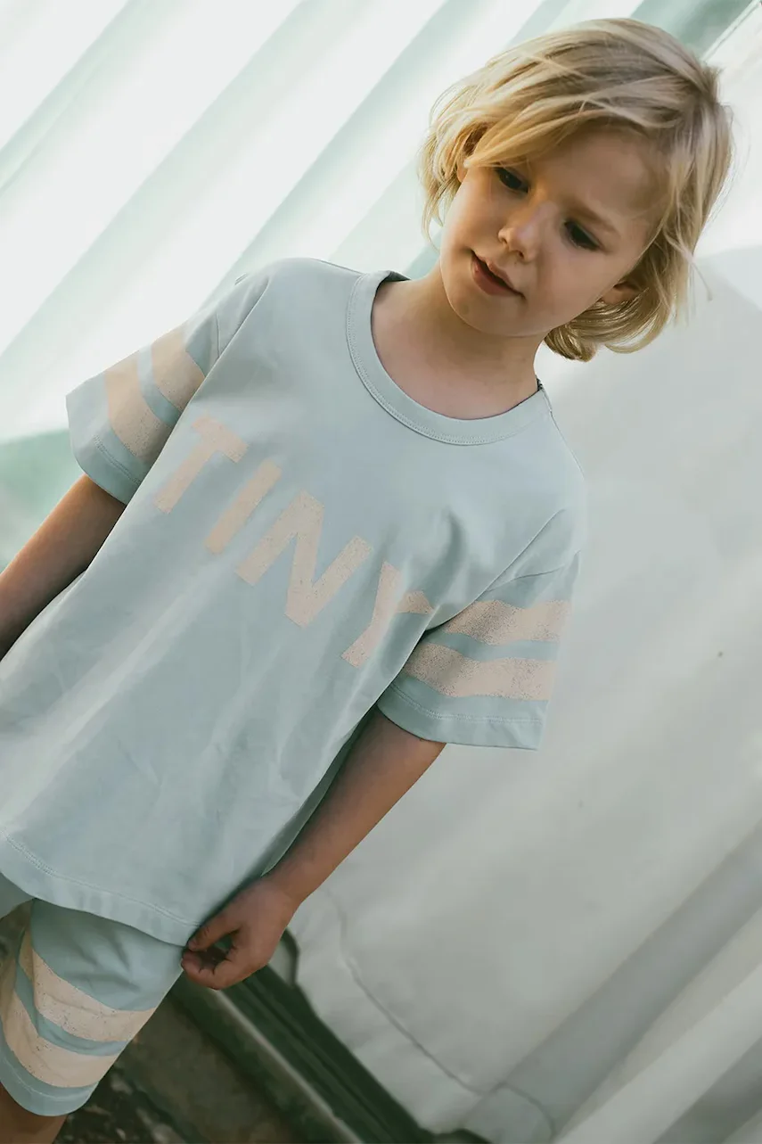 Tinycottons Детска памучна тениска STRIPES LOGO TEE