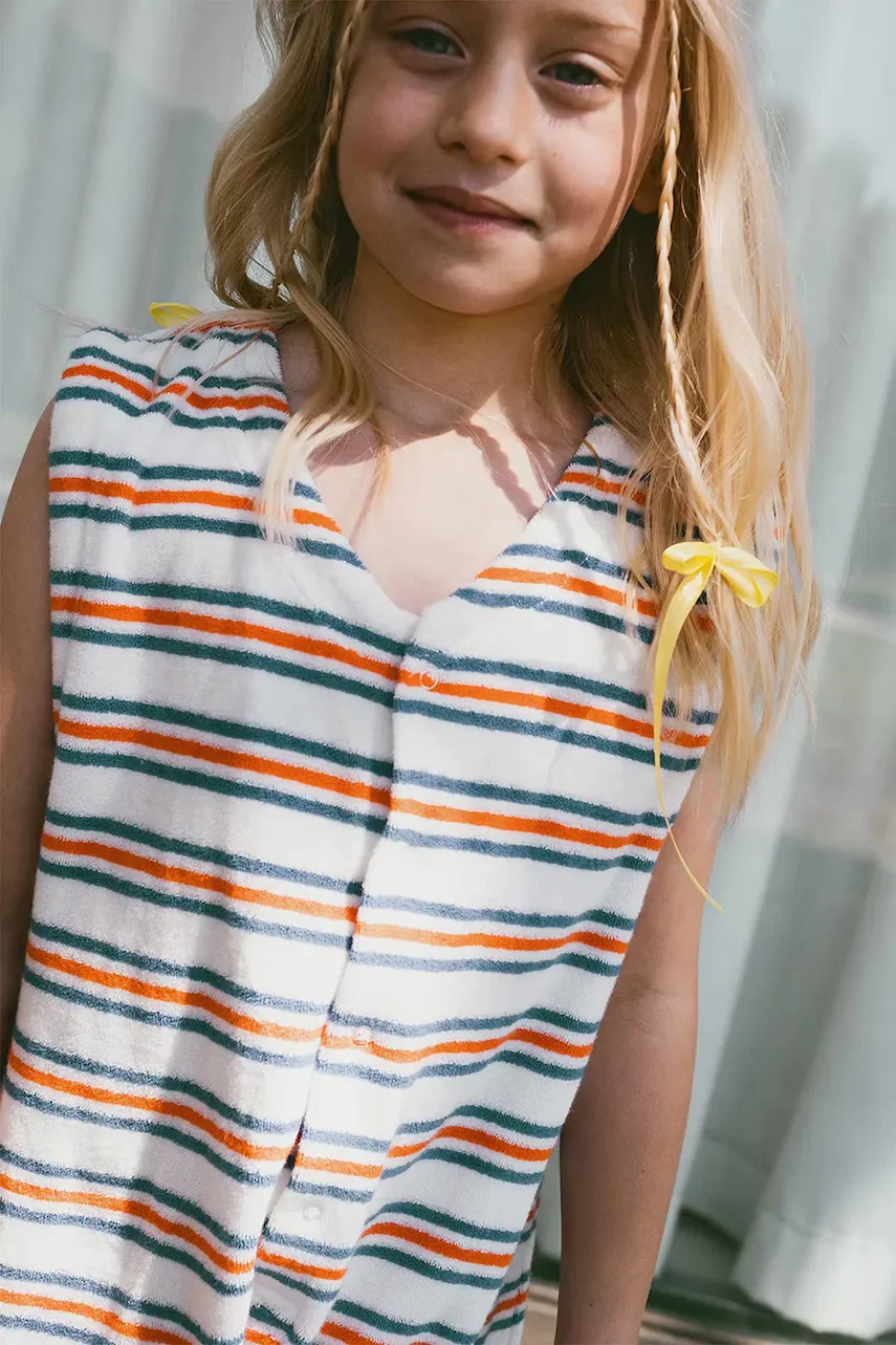 Tinycottons Детски памучен гащеризон STRIPES MULTICOLOR JUMPSUIT