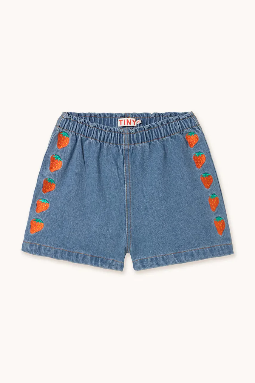 Tinycottons Детски памучен къс панталон STRAWBERRIES WOVEN SHORT