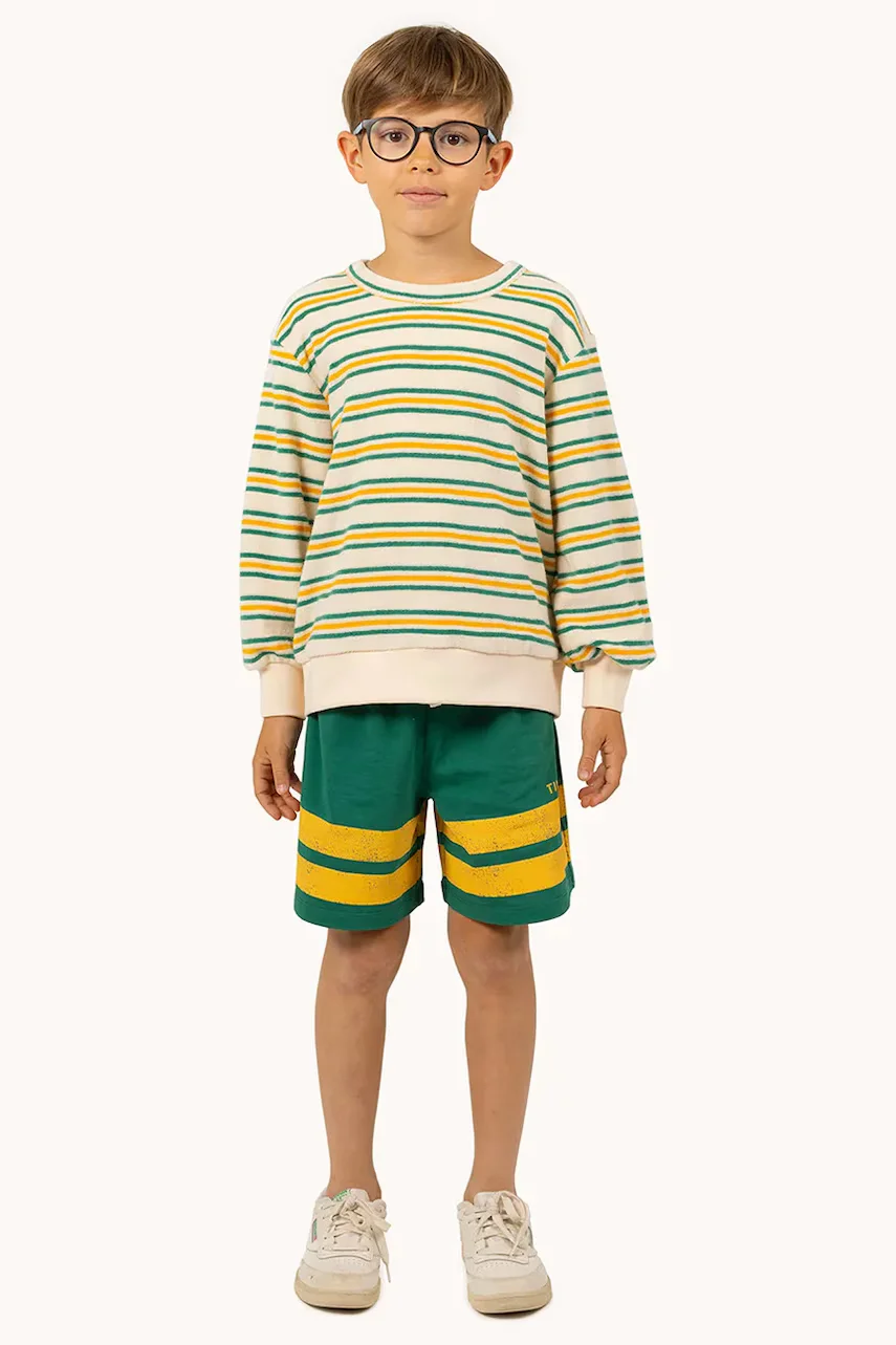Tinycottons Детски памучен къс панталон STRIPES LOGO SHORT