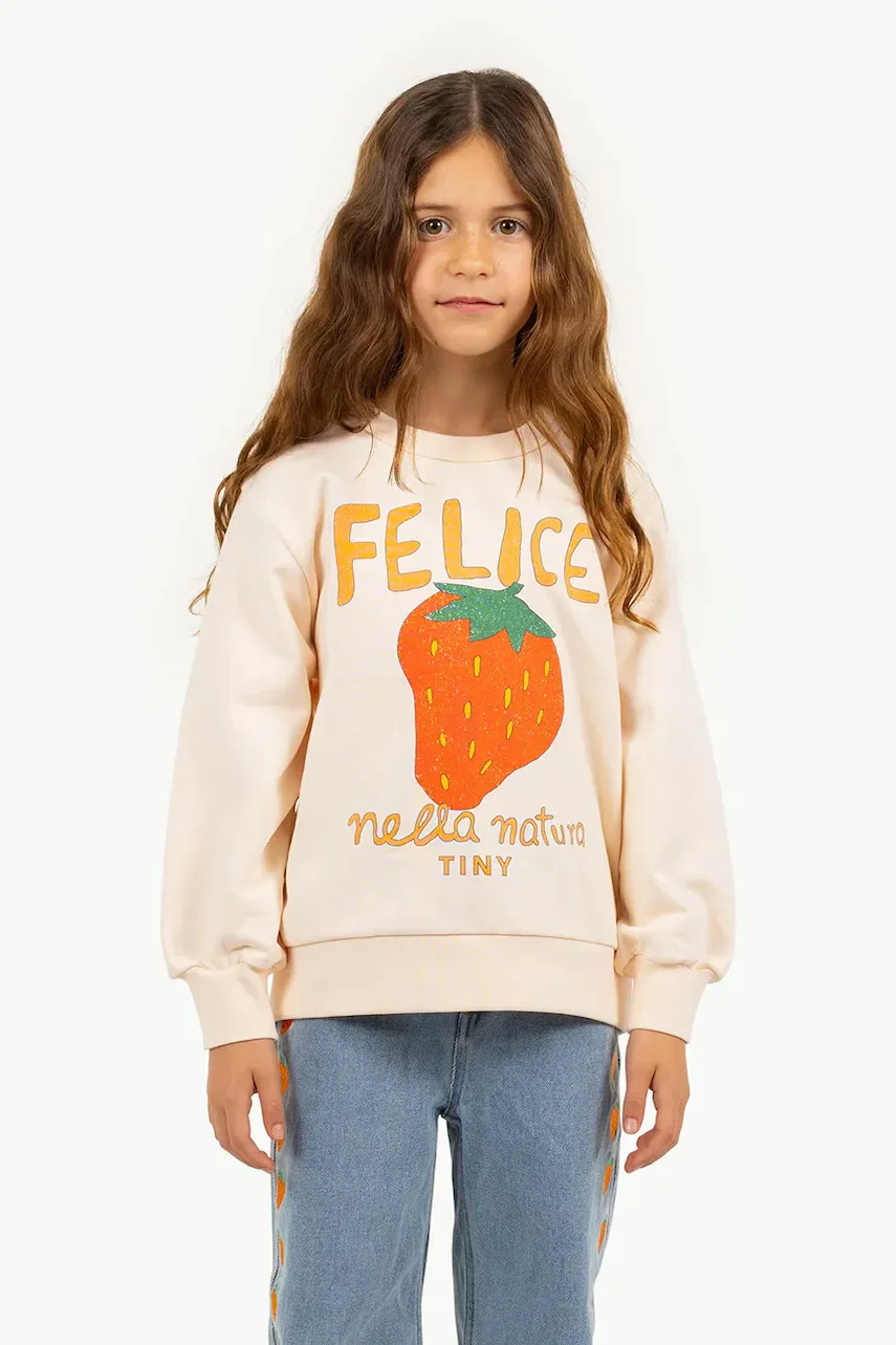 Tinycottons Детски памучен суичър NELLA NATURA GRAPHIC SWEATSHIRT
