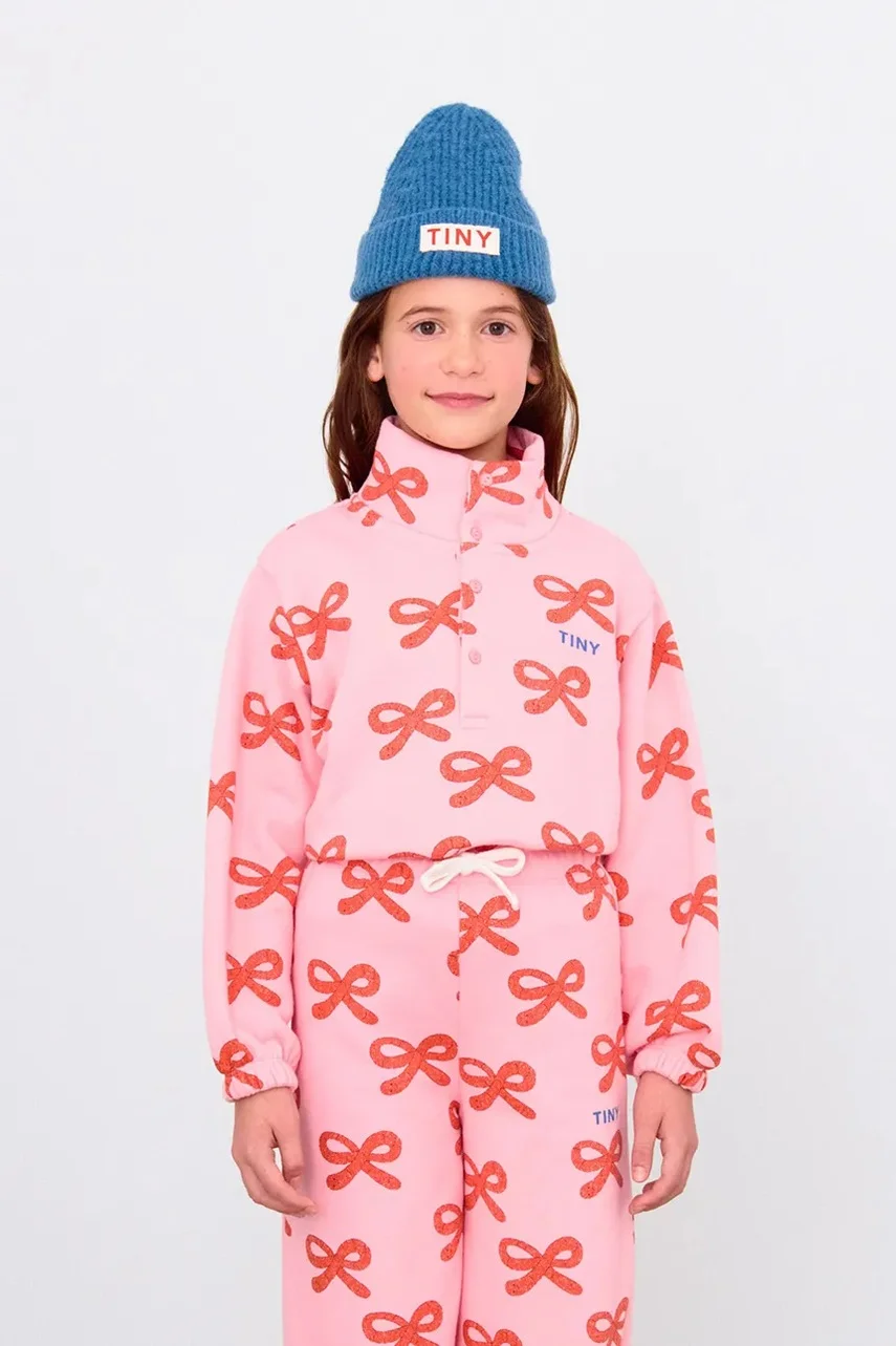 Tinycottons Детски памучен суичър WORMS MOCKNECK SWEATSHIRT