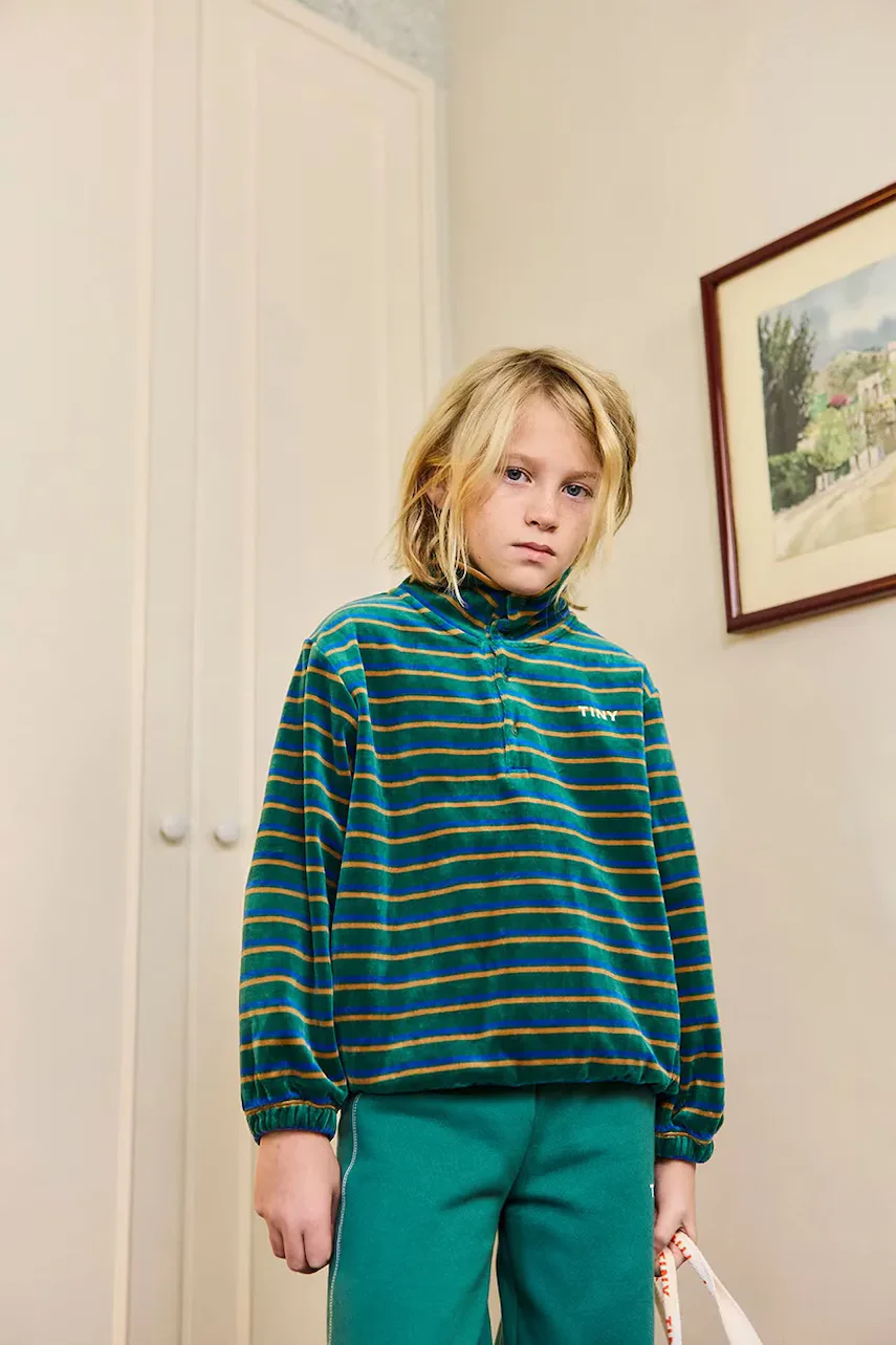 Tinycottons Детски суичър DUO STRIPES MOCKNECK SWEATSHIRT