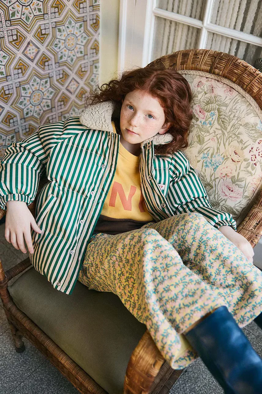 Tinycottons Детско яке GREEN STRIPES PADDED JACKET