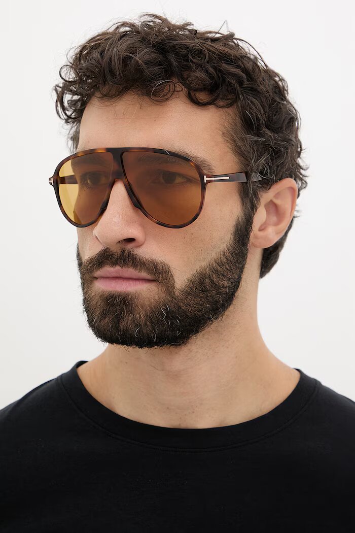 Tom Ford Слънчеви очила Vladimir мъжки в кафяво FT1211.6553E