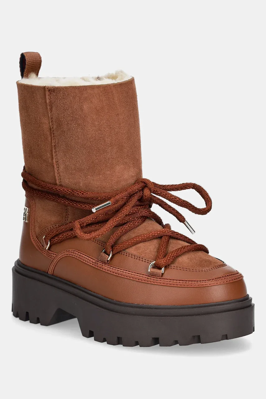 Tommy Hilfiger Апрески REAL SHEARLING LACE-UP SNOWBOOT