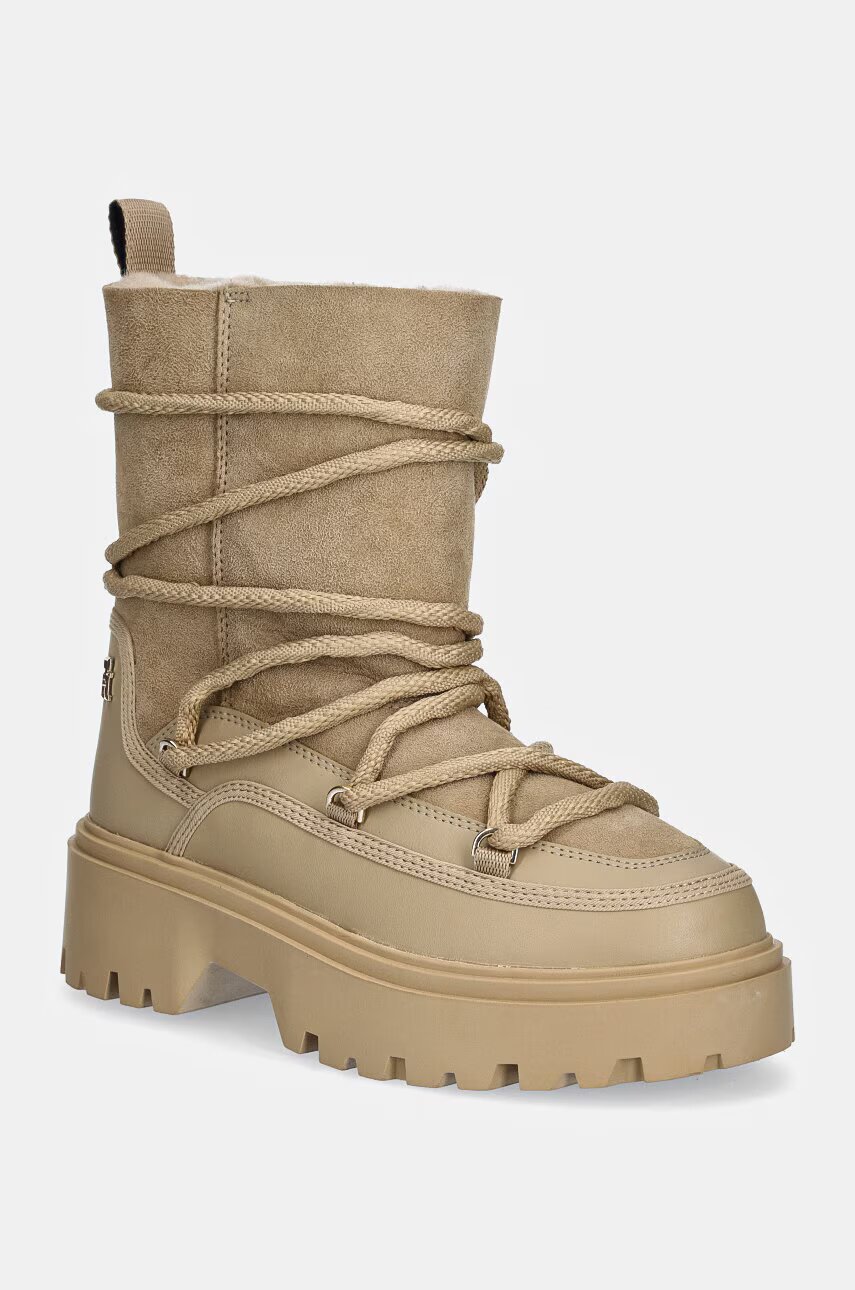Tommy Hilfiger Апрески REAL SHEARLING LACE-UP SNOWBOOT