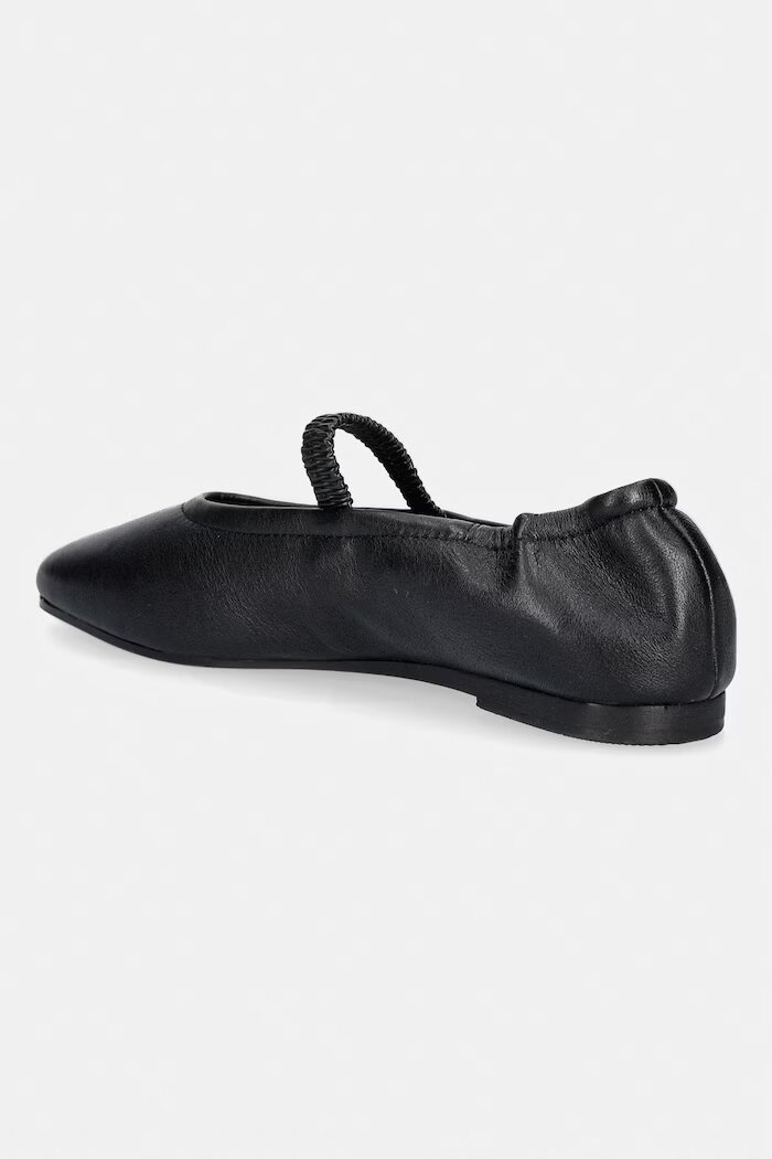Tommy Hilfiger балеринки от кожа SOFT LEATHER ELLASTIC BALLERINA черни FW0FW09245