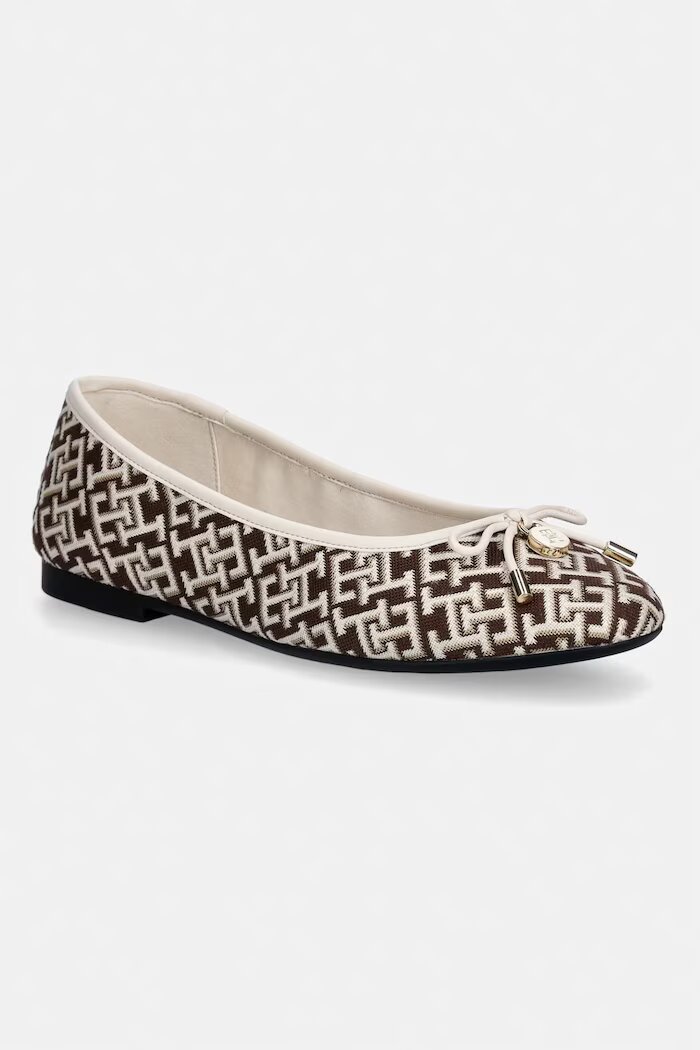 Tommy Hilfiger балеринки TH CHARM JACQUARD BALLERINA кафяви FW0FW09504