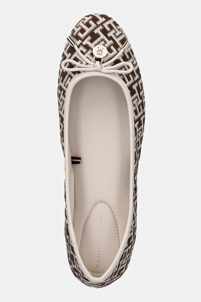 Tommy Hilfiger балеринки TH CHARM JACQUARD BALLERINA кафяви FW0FW09504