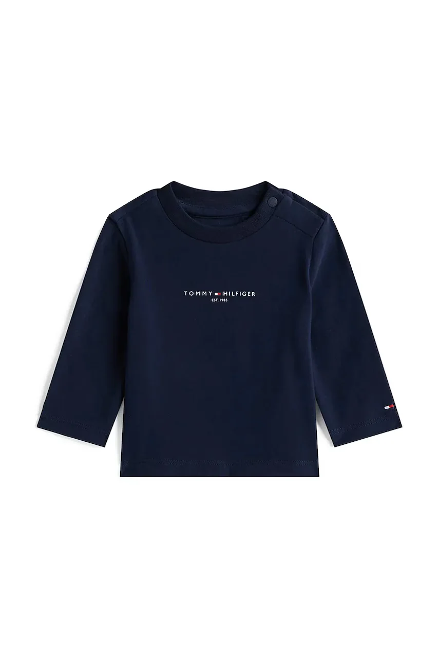 Tommy Hilfiger Бебешка памучна блуза с дълъг ръкав