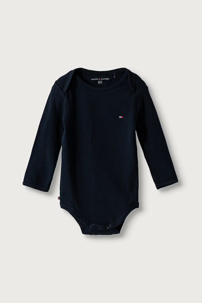 Tommy Hilfiger бебешки гащеризон за бебе от памук с еластан син KN0KN02317