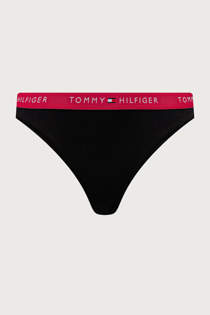 Tommy Hilfiger бикини дамски от памук с еластан 3 броя черни UW0UW05529
