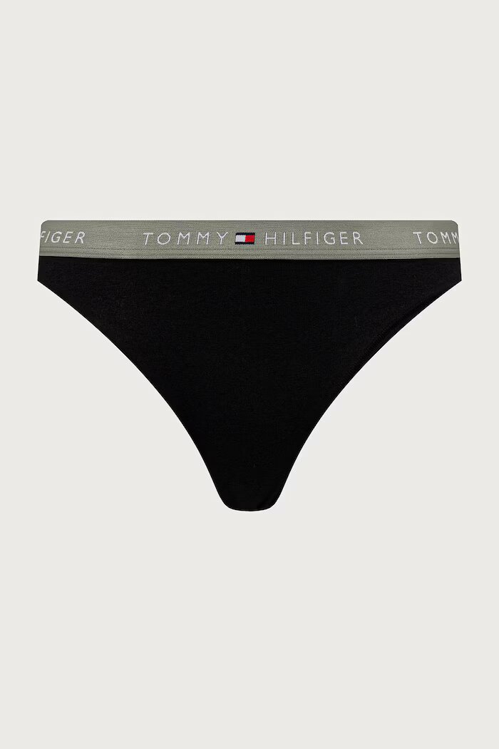 Tommy Hilfiger бикини дамски от памук с еластан 3 броя черни UW0UW05529