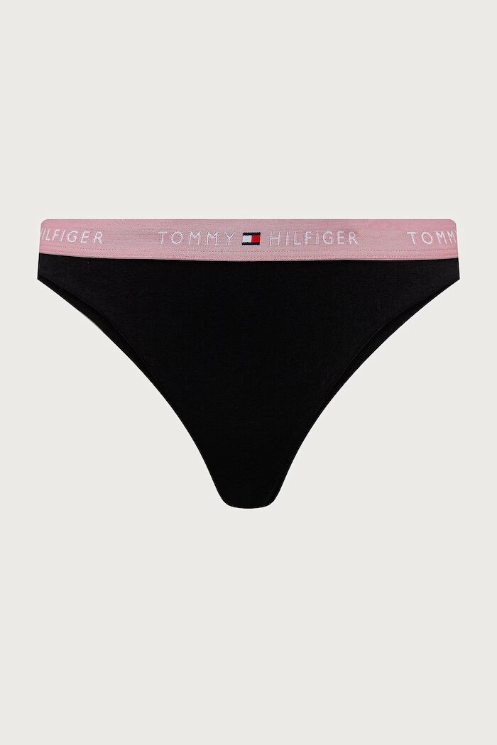 Tommy Hilfiger бикини дамски от памук с еластан 3 броя черни UW0UW05529