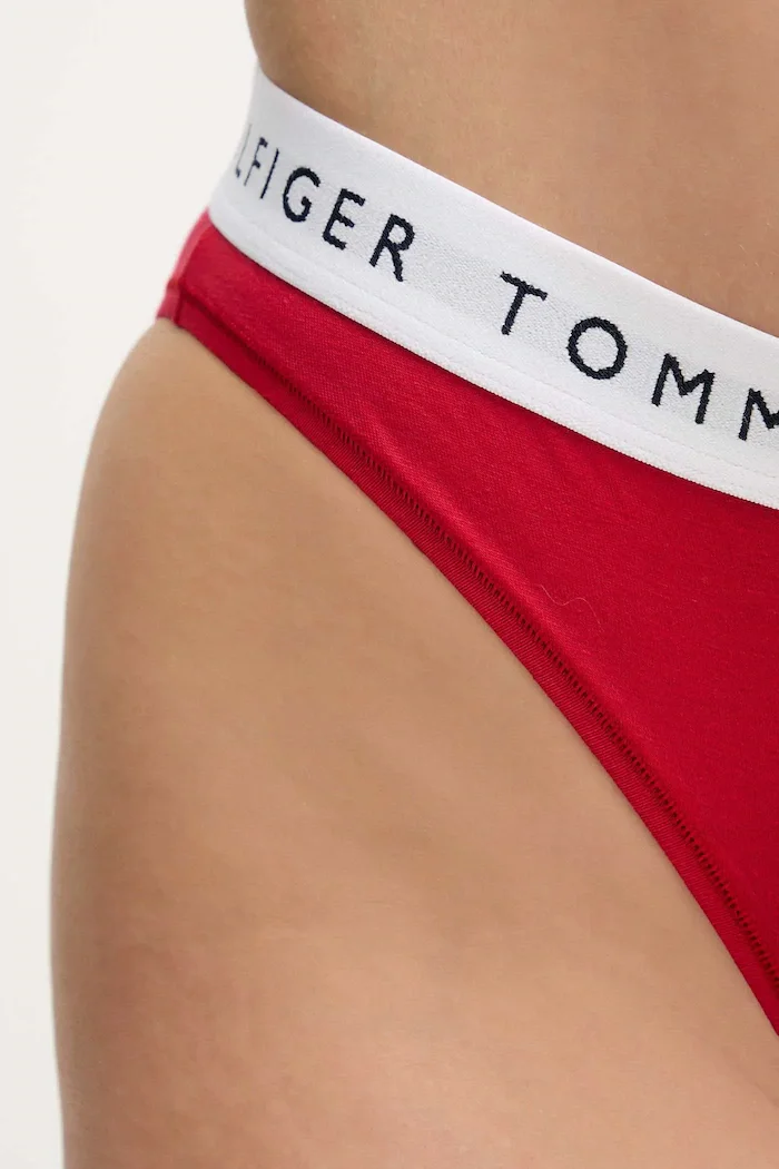 Tommy Hilfiger Бикини дамски от памук с еластан червени UW0UW06038