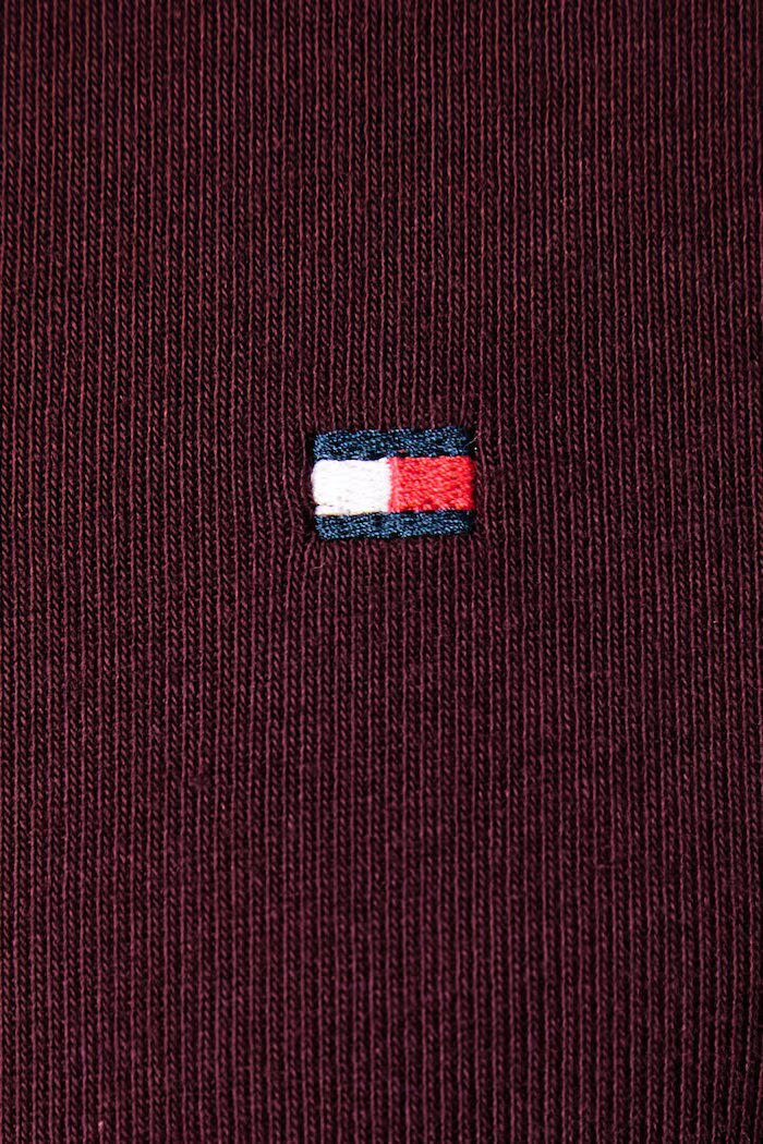 Tommy Hilfiger блуза с дълги ръкави дамска от памук бордо WW0WW47307