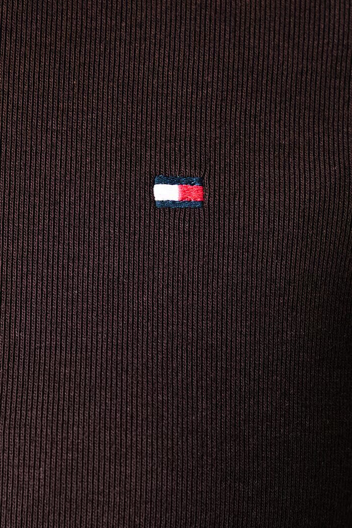 Tommy Hilfiger блуза с дълги ръкави дамска от памук кафява WW0WW47307