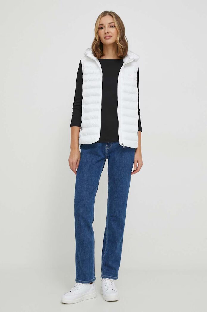 Tommy Hilfiger блуза с дълги ръкави дамска памучна черна WW0WW40589